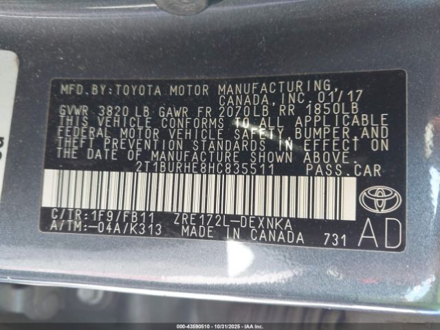 Toyota Corolla Le Image 16